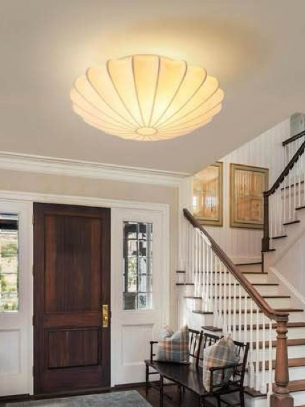 NEW- Large 24” Lantern Wabi Sabi Round Light / Flush Mount/ Bohemian/ Boho